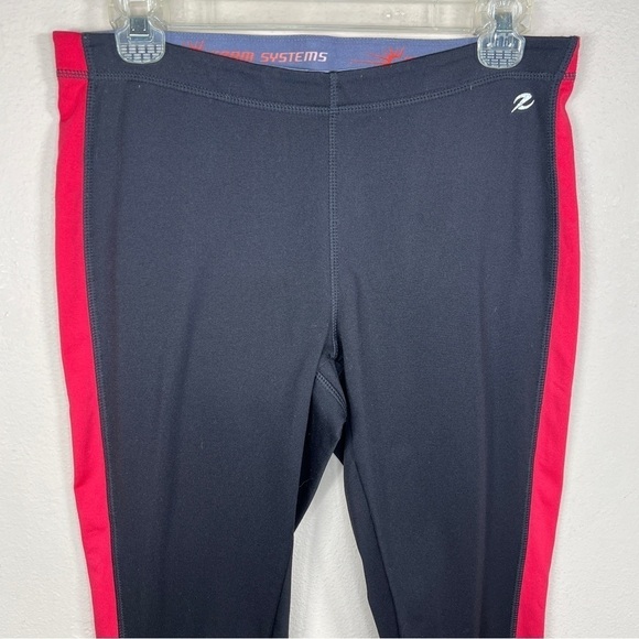 MEDIUM ENERGY ZONE BLACK PINK ACCENT THERMAL PANTS LEGGINGS STRETCH - Picture 2 of 8